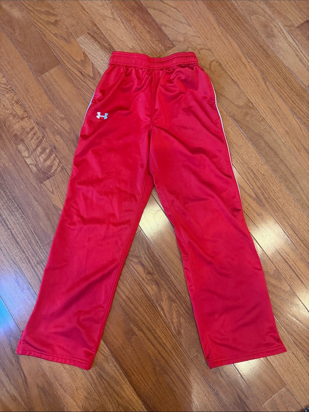 Under Armour Kids Red Athletic Joggers with White Logo